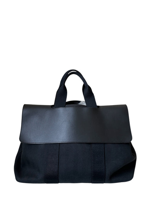 Hermes Canvas handbag Valparaiso Toile and Leather MM Black